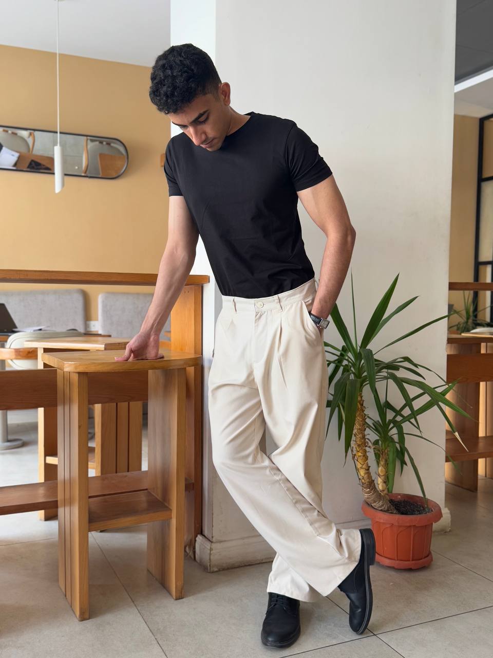 Beige Tailored Pants