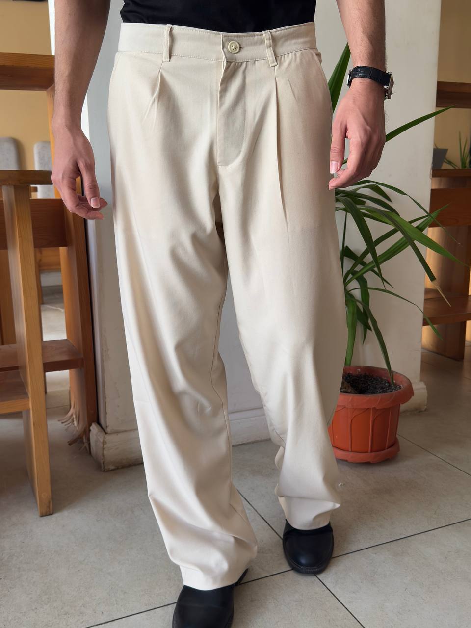 Beige Tailored Pants