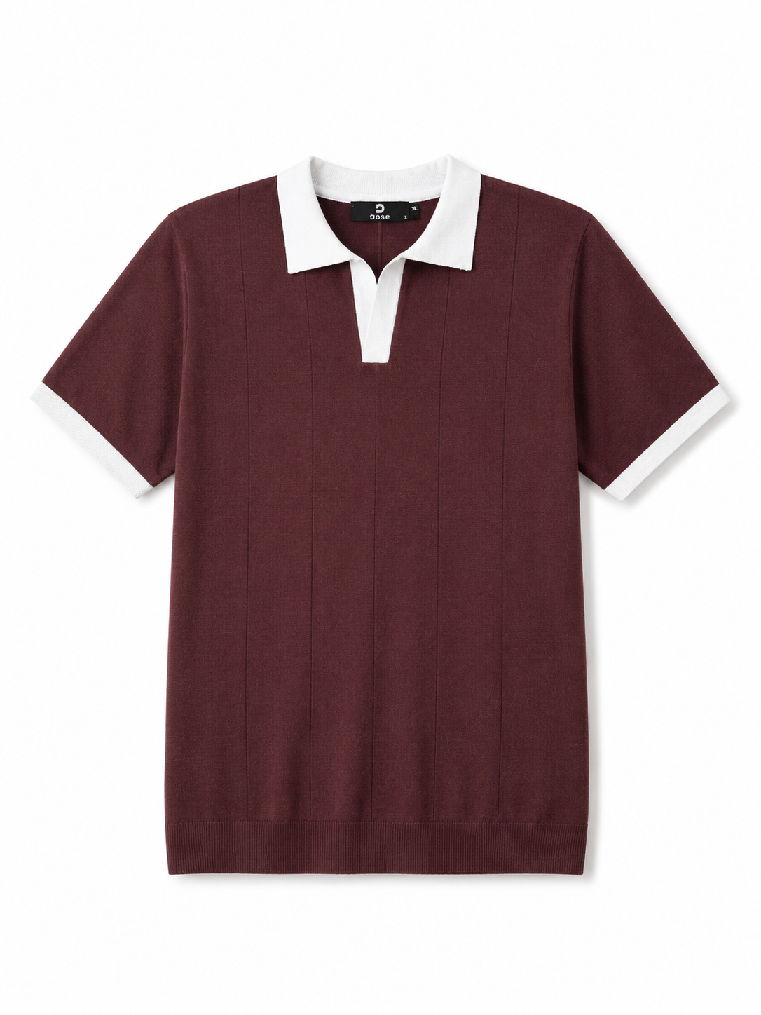 Brown Ringer Knitted Polo