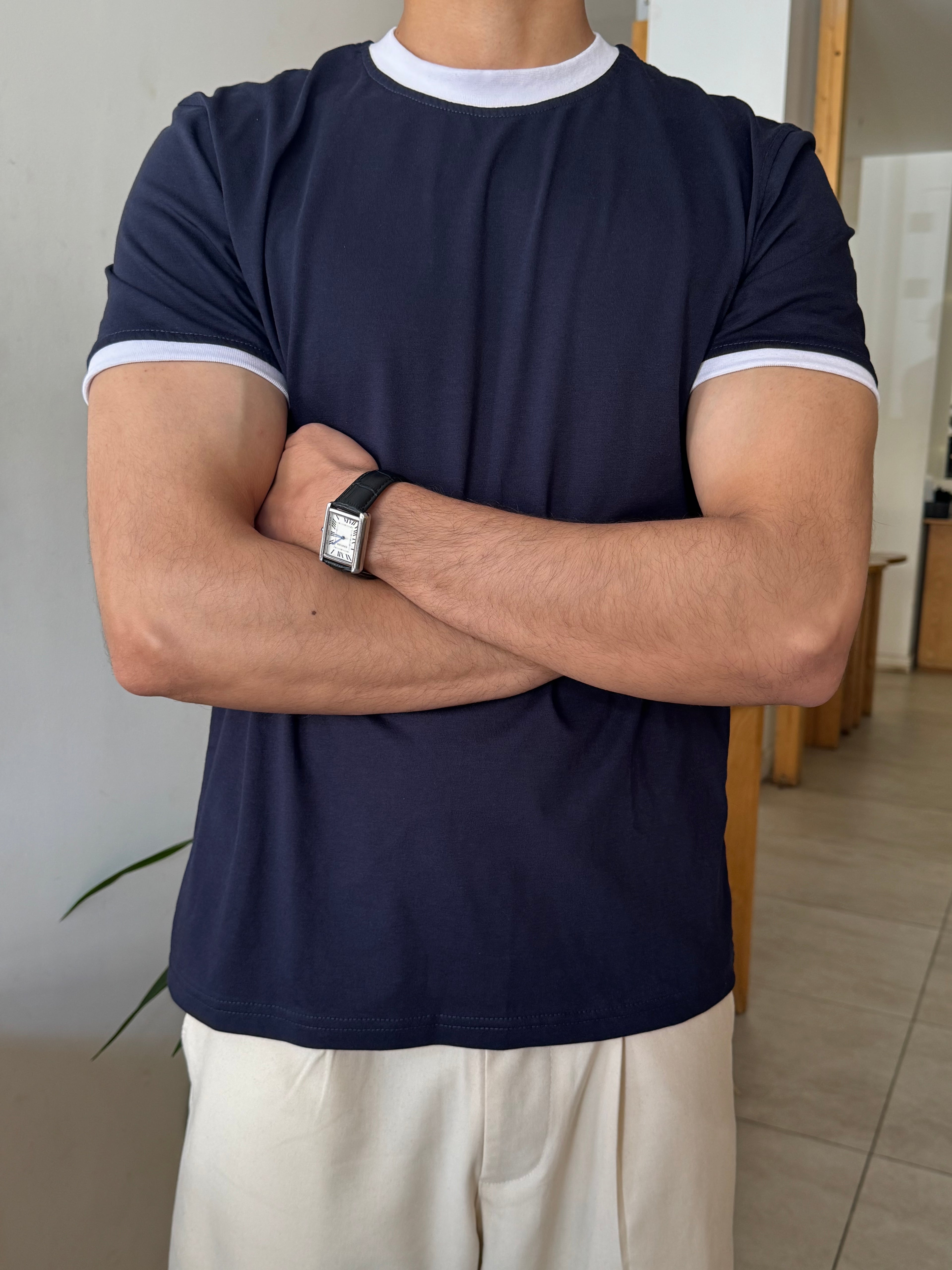 Navy Ringer T-Shirt