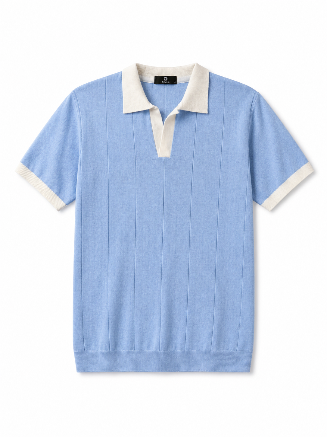 Baby Blue Ringer Knitted Polo