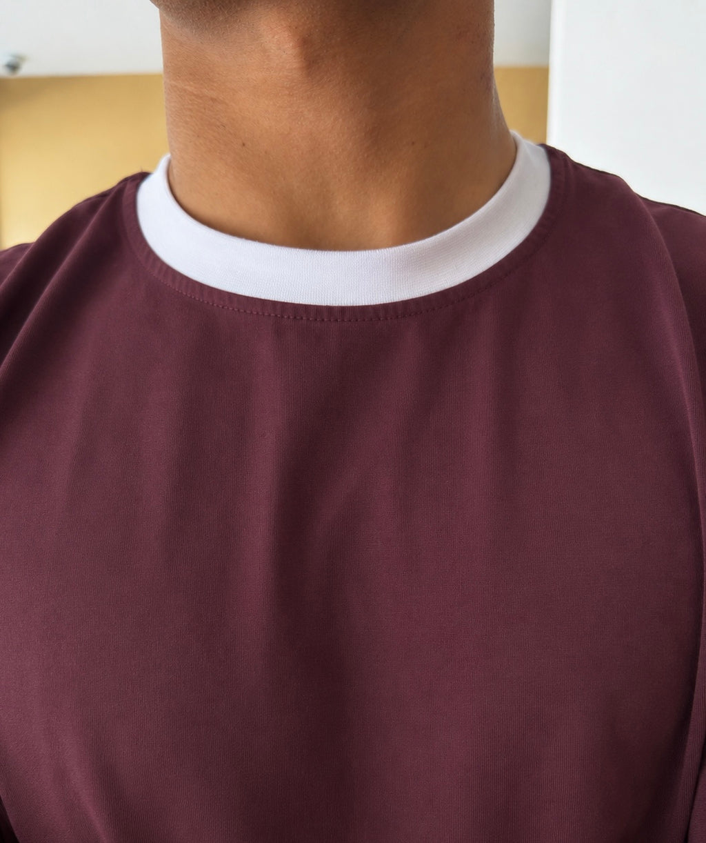 Burgandy Ringer T_Shirt