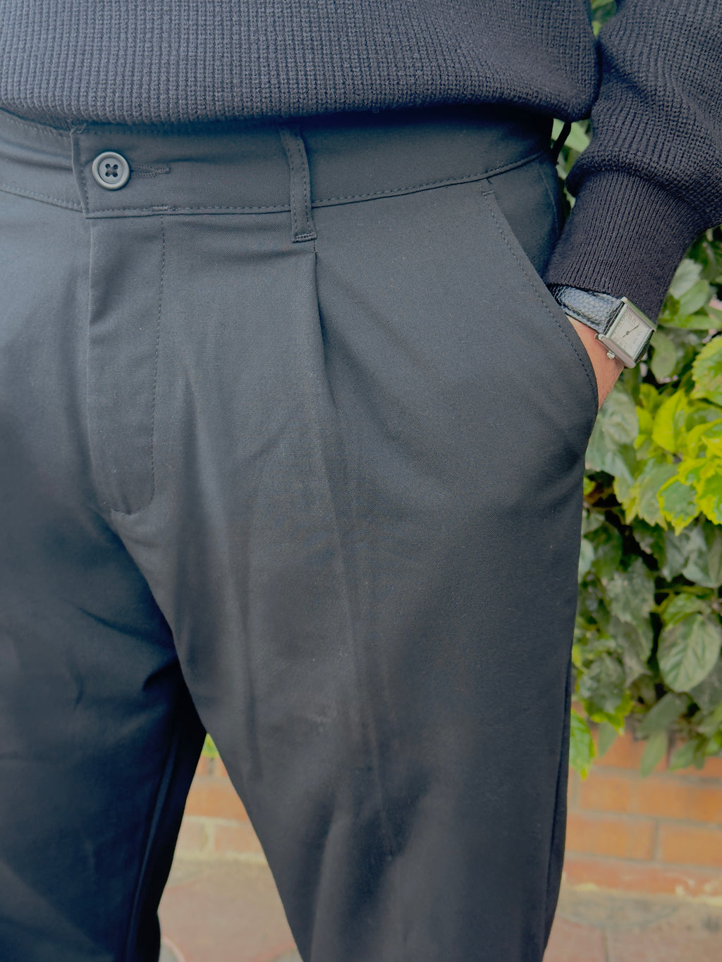 Black Tailored Wide Leg Pants