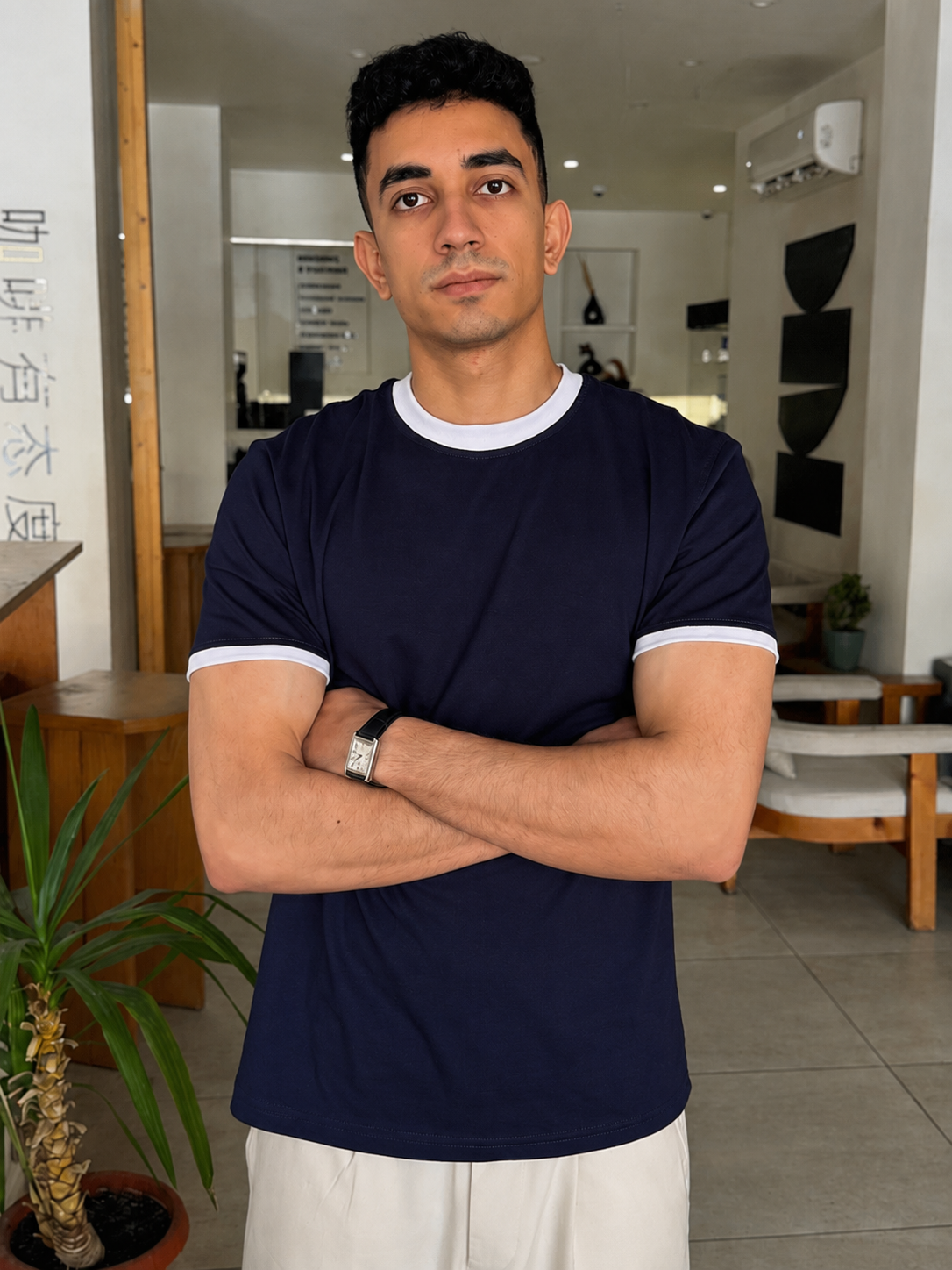 Navy Ringer T-Shirt