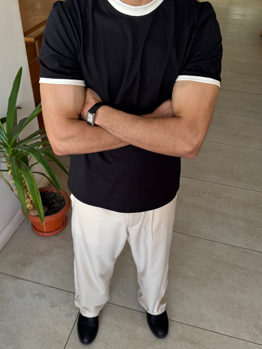 Black Ringer T_Shirt