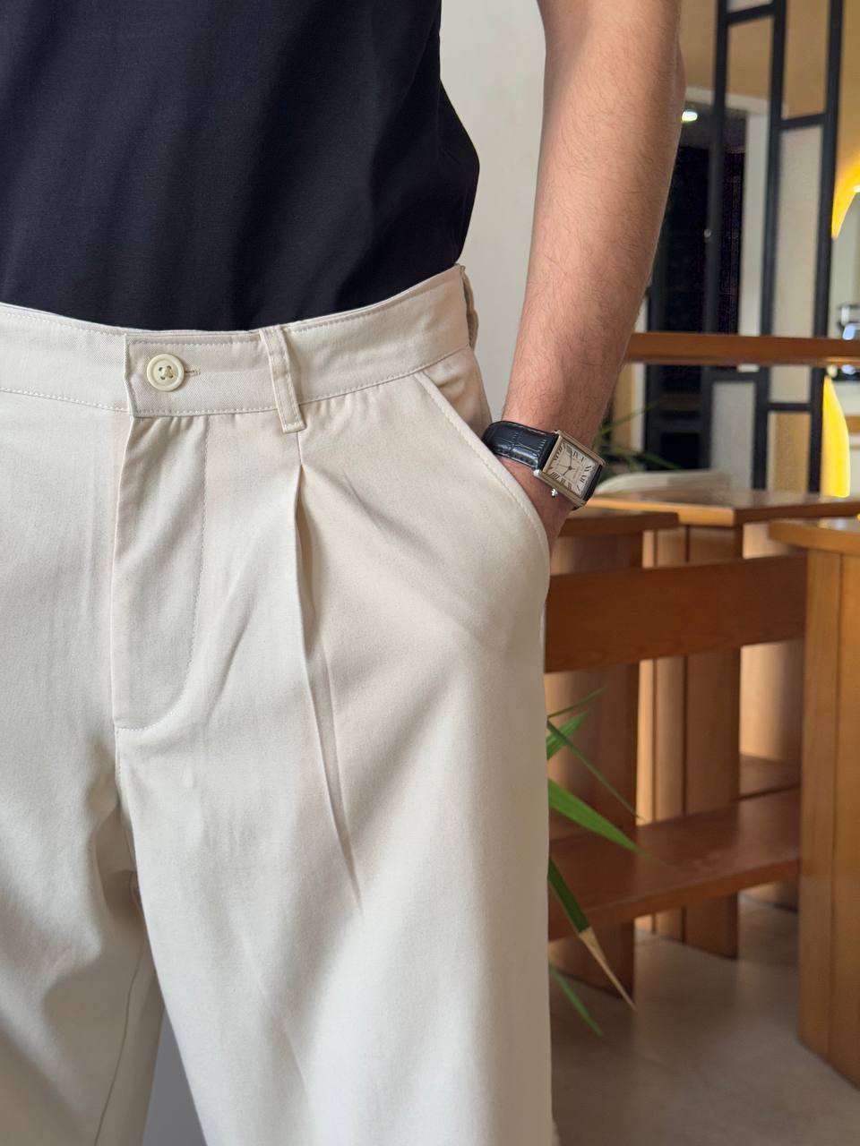 Beige Tailored Pants