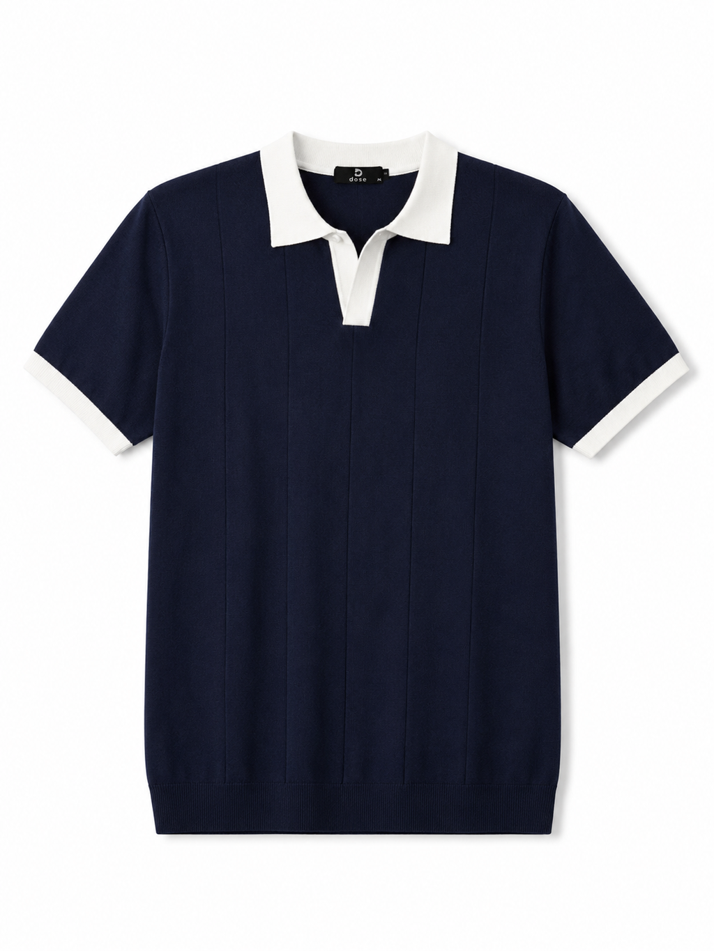 NAVY Ringer Knitted Polo
