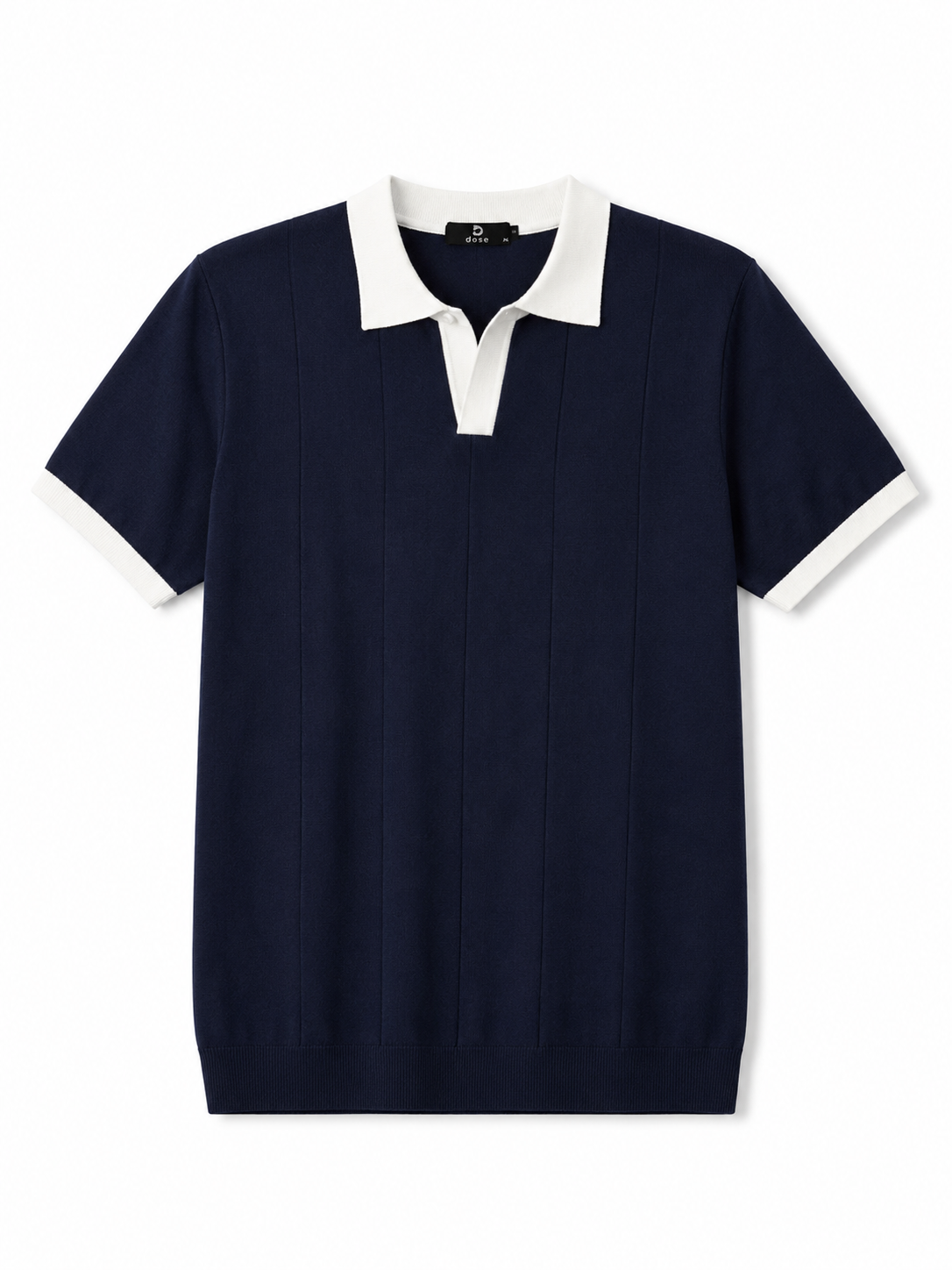 NAVY Ringer Knitted Polo