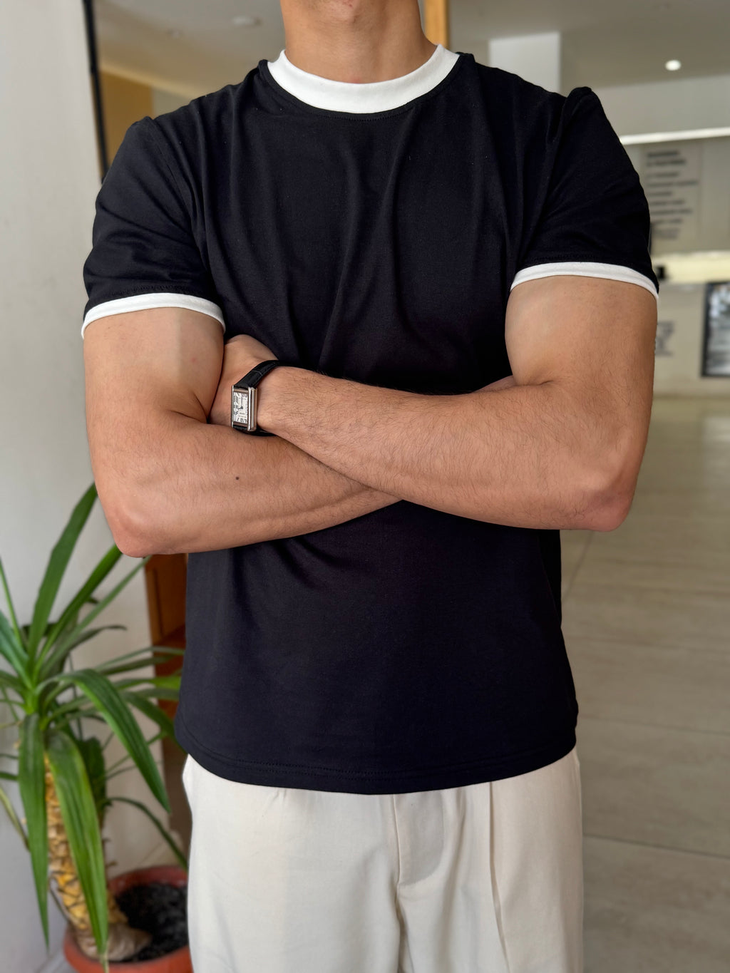 Black Ringer T_Shirt
