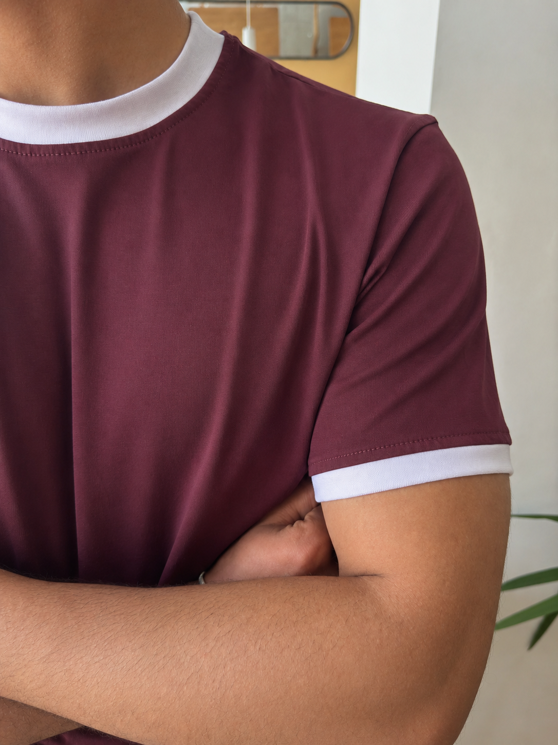 Burgandy Ringer T_Shirt