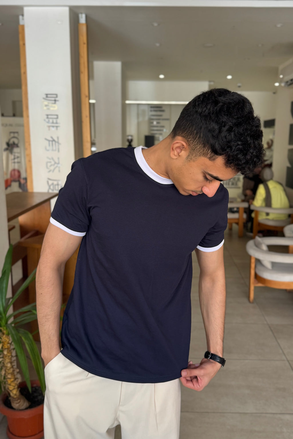 Navy Ringer T-Shirt