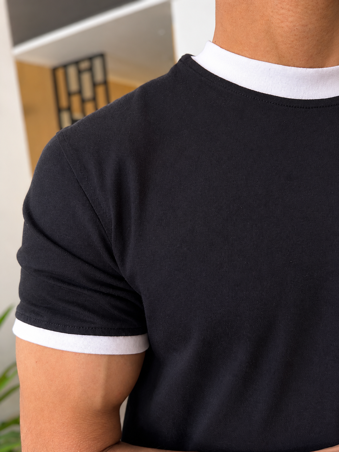 Black Ringer T_Shirt