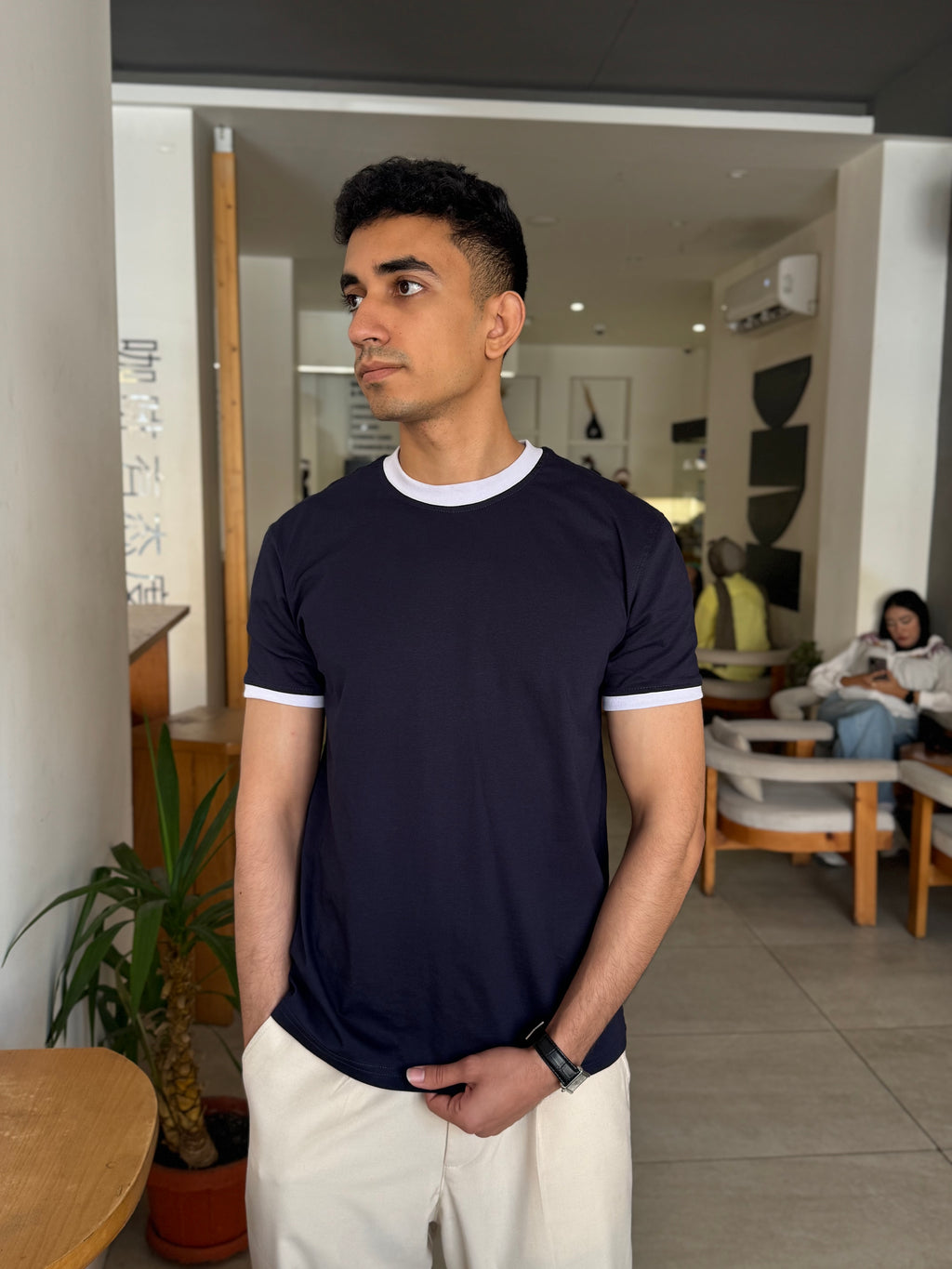 Navy Ringer T-Shirt