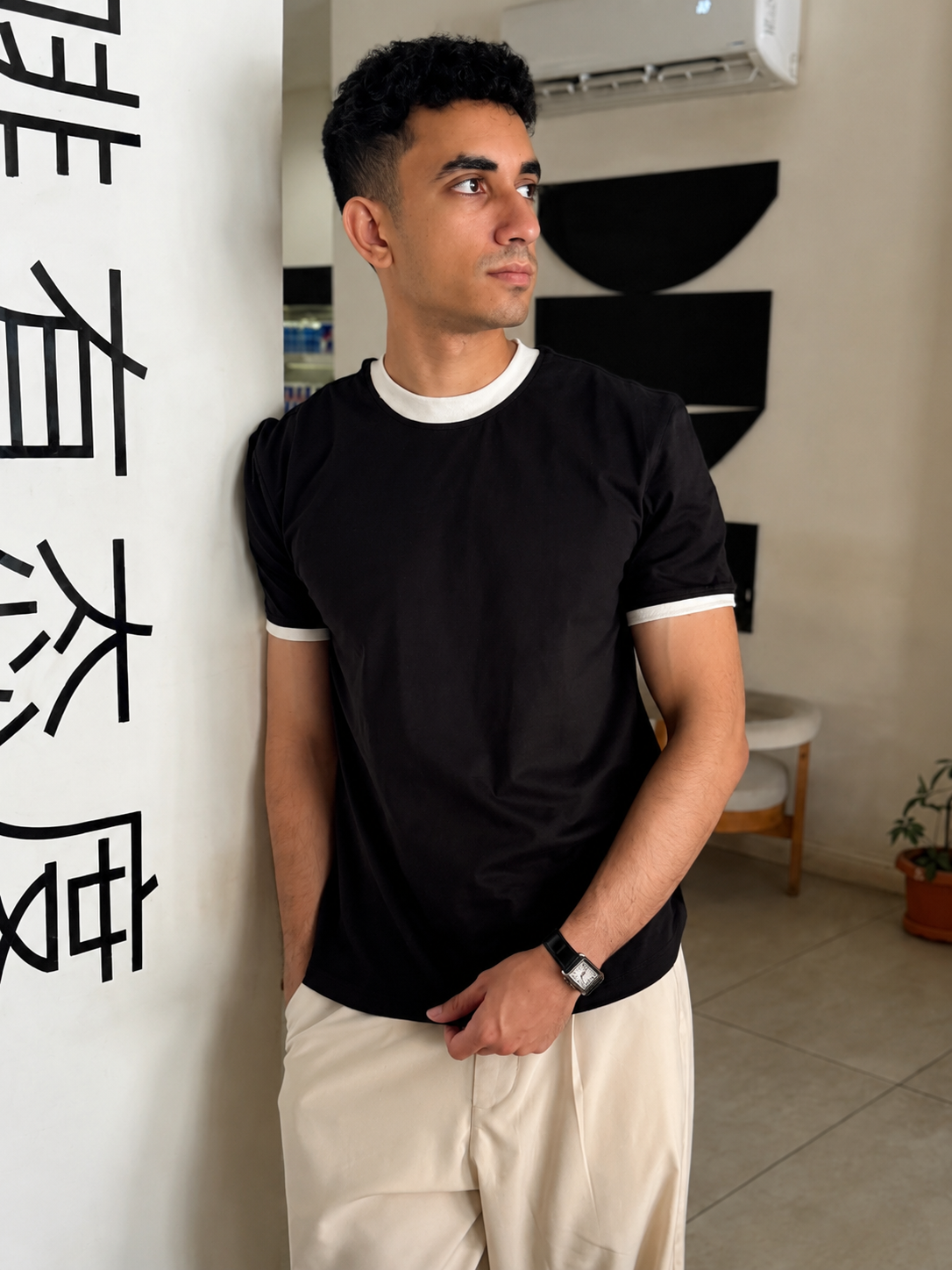 Black Ringer T_Shirt