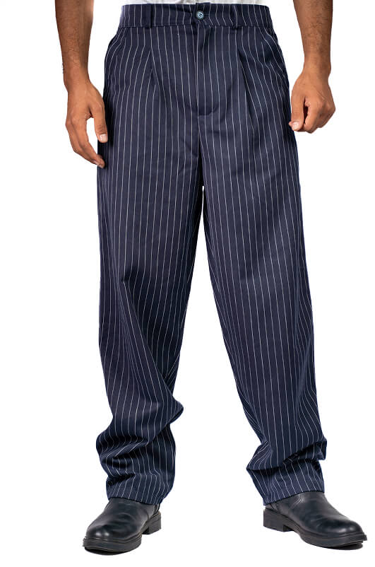 Navy PinStriped Wide Leg Pants