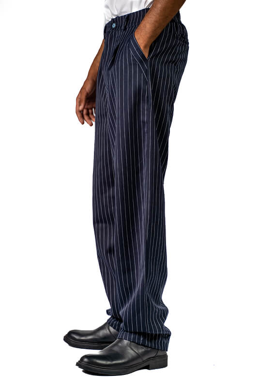 Navy PinStriped Wide Leg Pants