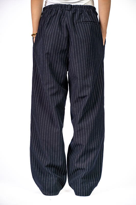 Navy PinStriped Wide Leg Pants