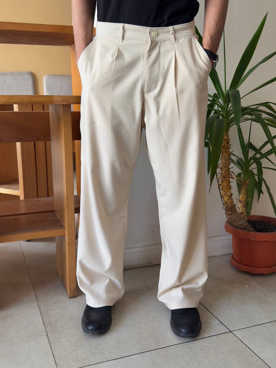 Beige Tailored Pants