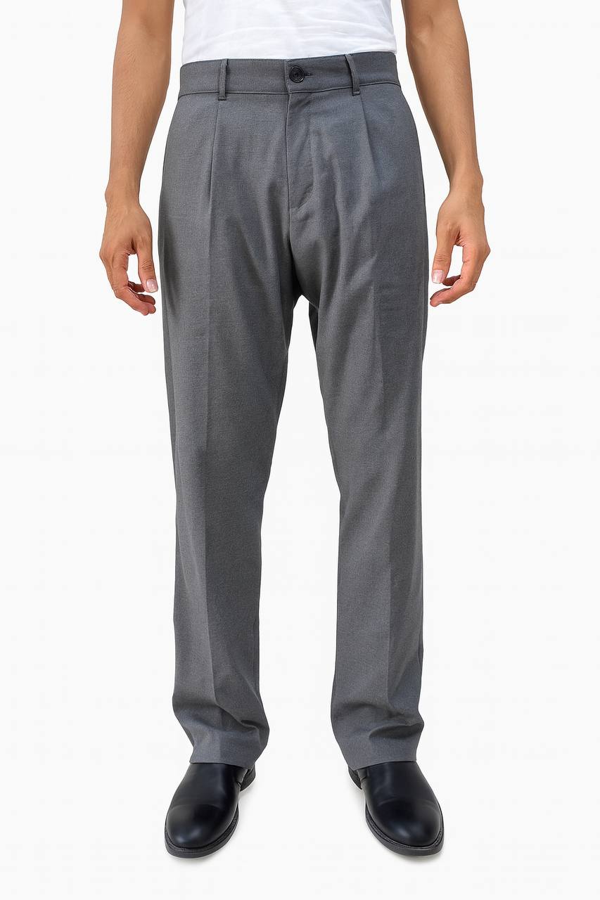 Gray Tailored Wide Leg Pants