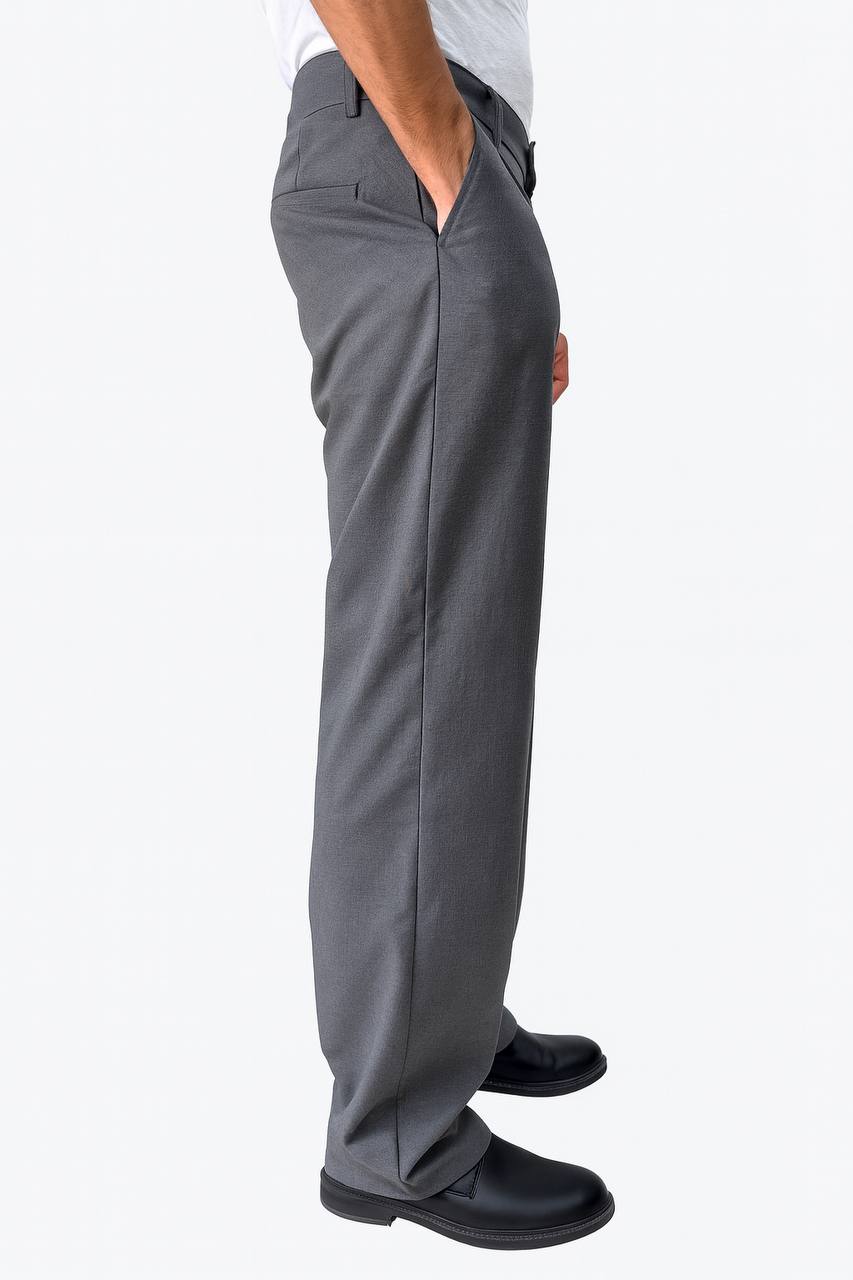 Gray Tailored Wide Leg Pants
