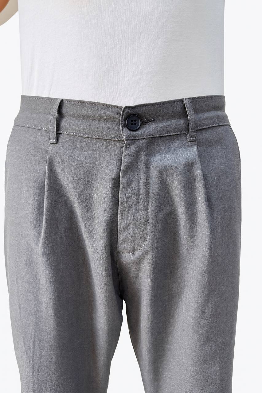 Gray Tailored Wide Leg Pants